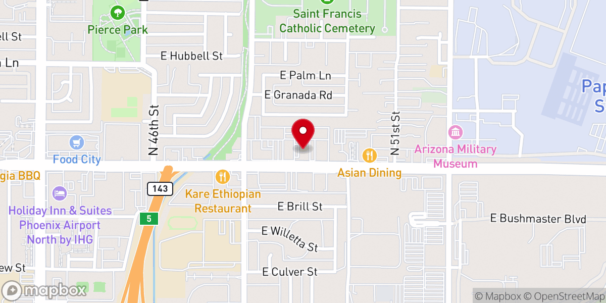 Map showing location of The Potter's House Eastside Christian Center