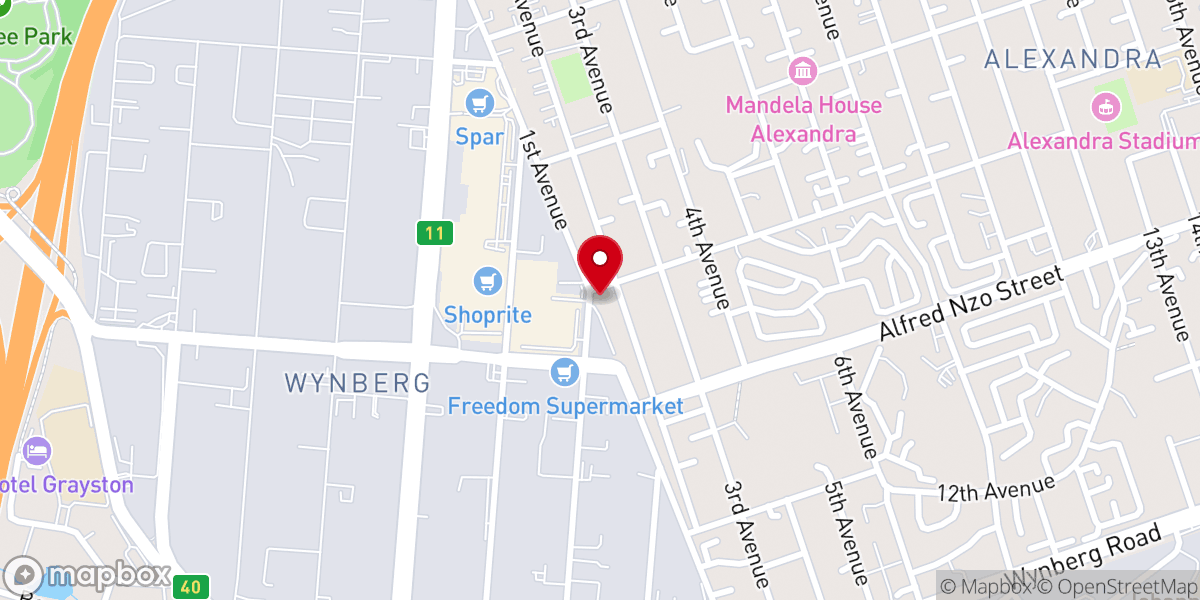 Map showing location of St. Hubert's Catholic Church Alexandra