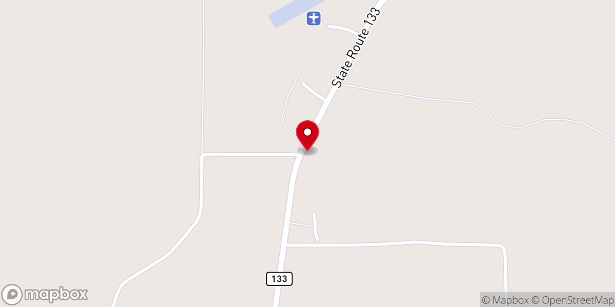 Map showing location of Bellview Baptist Church
