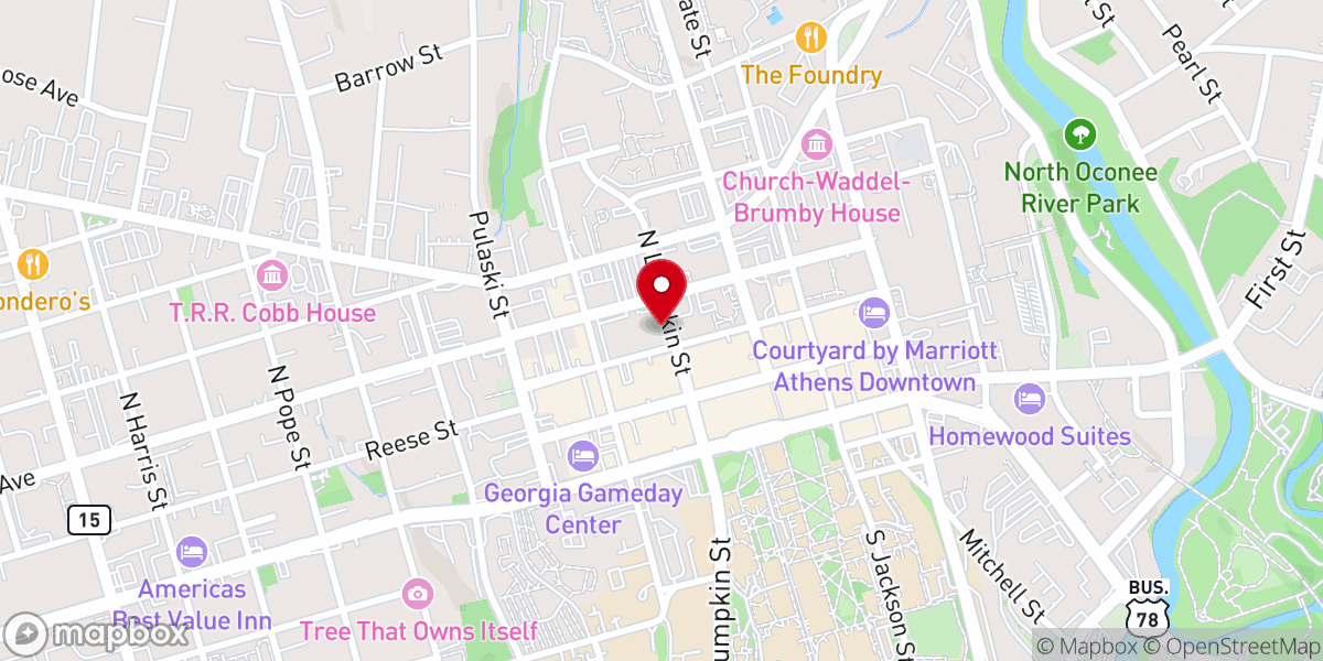 Map showing location of Crawford Methodist Church