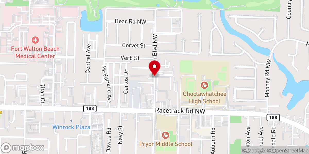 Map showing location of Coastal Community Church of Fort Walton Beach Inc