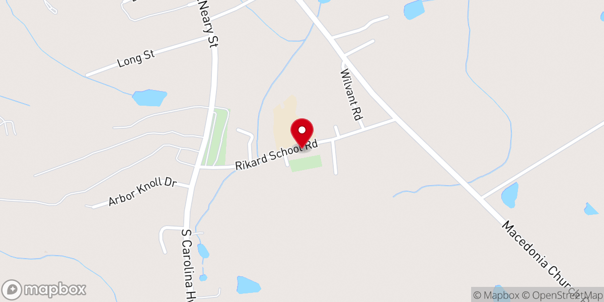 Map showing location of Antioch Baptist Church