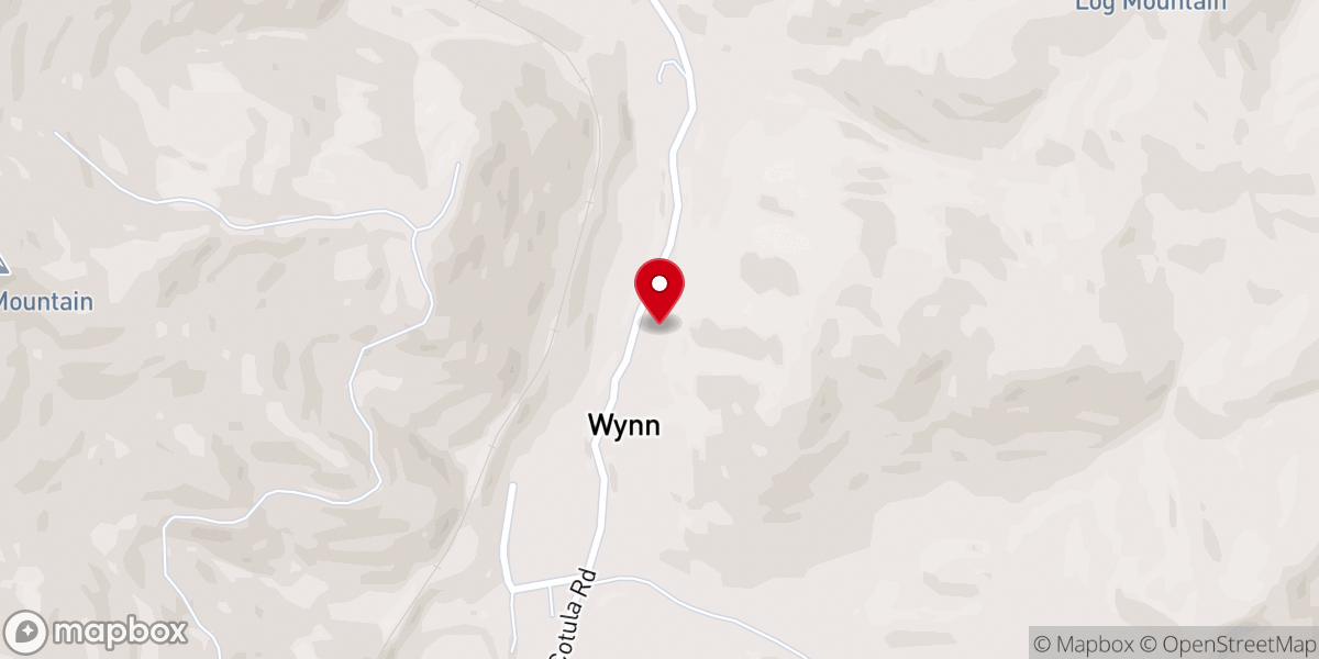 Map showing location of Davis Creek Church