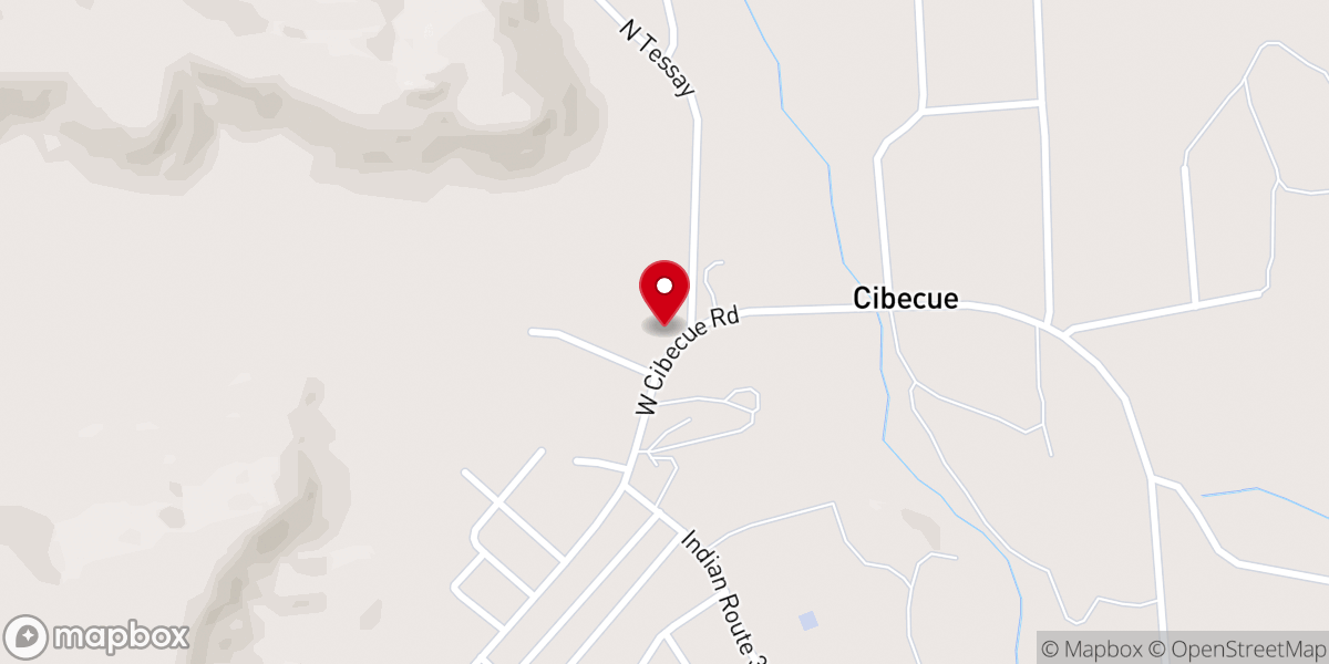 Map showing location of Cibecue Assembly of God Church