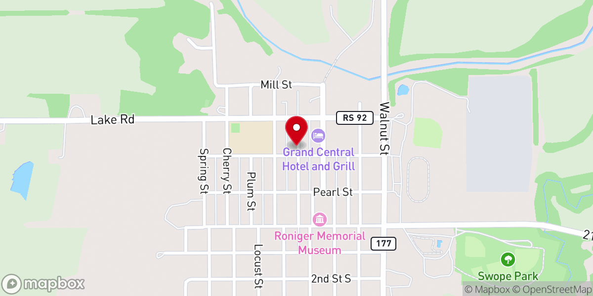 Map showing location of Cottonwood Falls