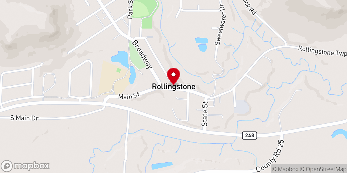 Map showing location of Rollingstone