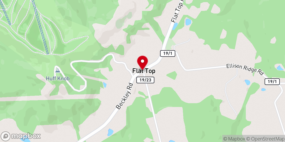 Map showing location of Flat Top Baptist