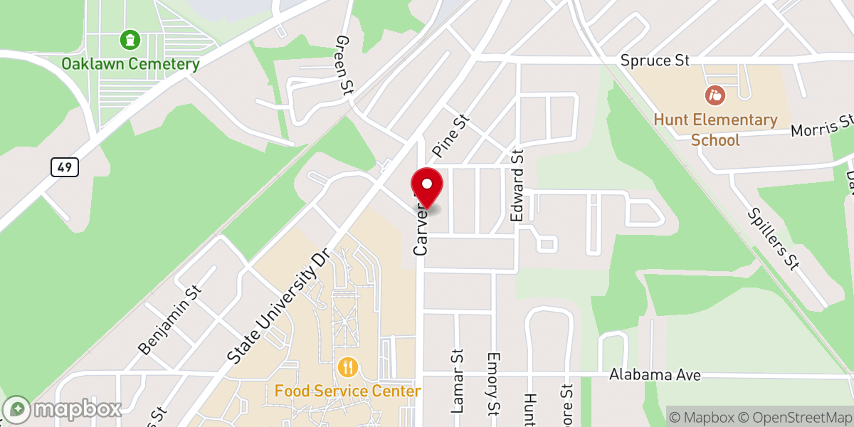 Map showing location of Feed Center Outreach Ministry