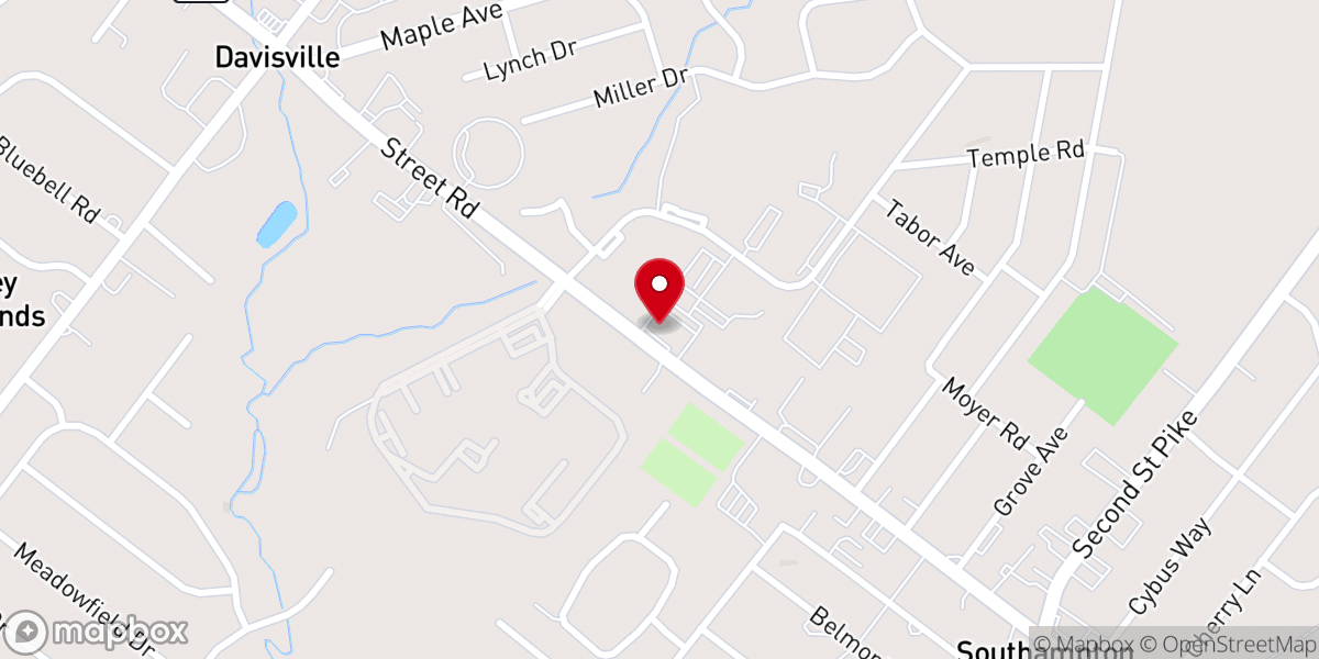 Map showing location of Davisville Church