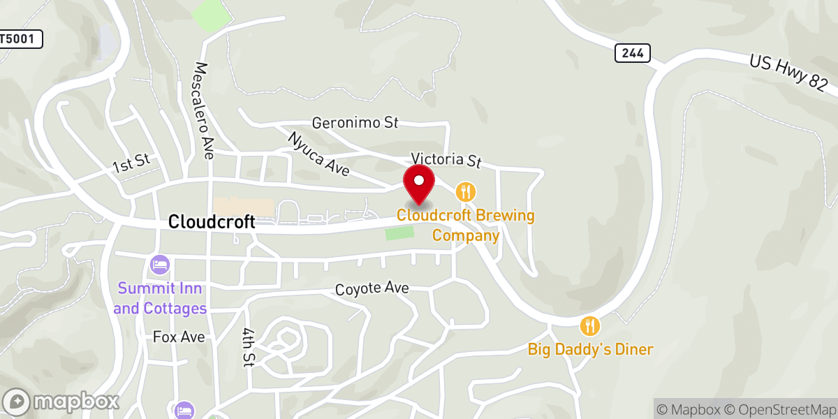 Map showing location of Sacramento Mountains Museum in Cloudcroft