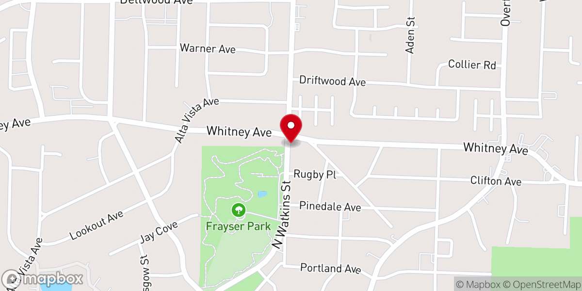 Map showing location of Rugby Park Assembly of God Church