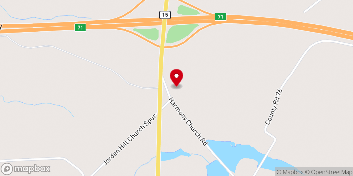 Map showing location of Jordan Hill Church