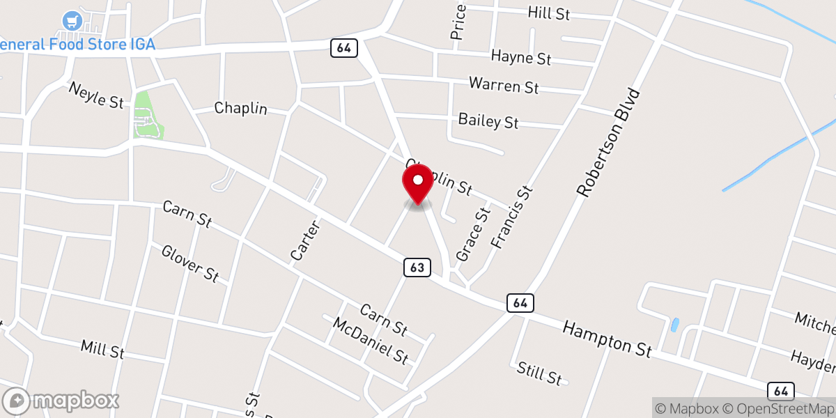 Map showing location of Miracle Deliverance Center
