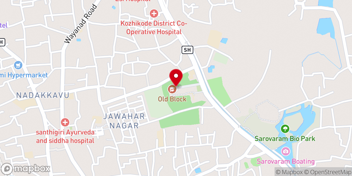 Map showing location of Navajyothis Renewal Centre