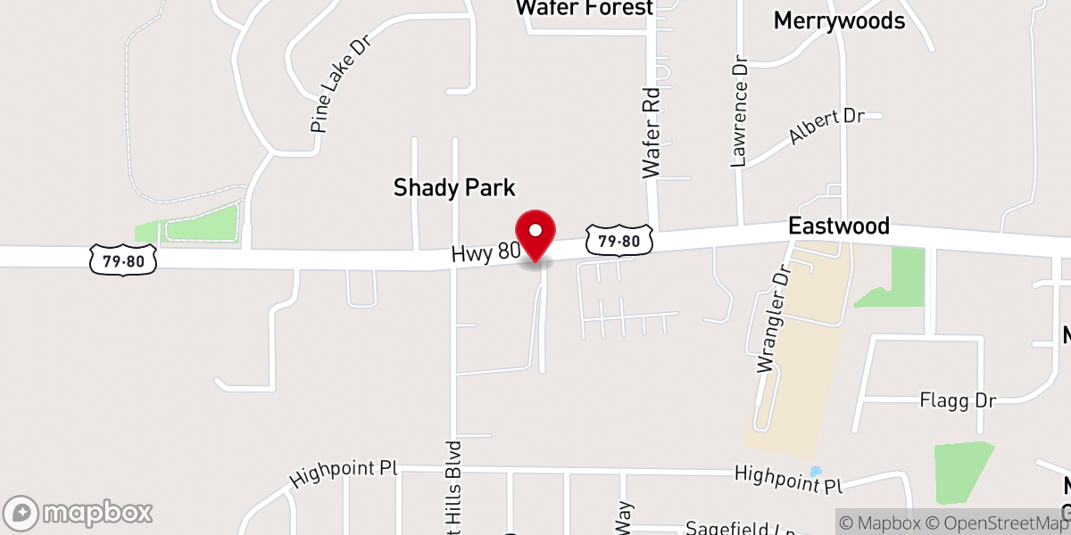 Map showing location of Bossier Parish Fire District 1 Central Station