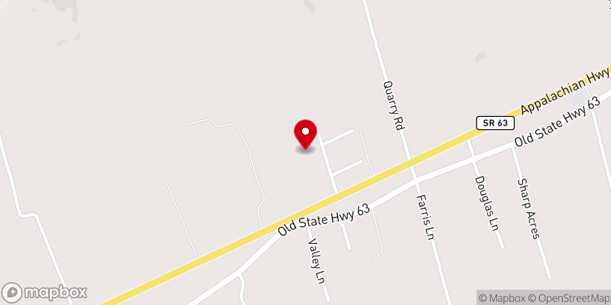Map showing location of Haynes Flat Baptist Church