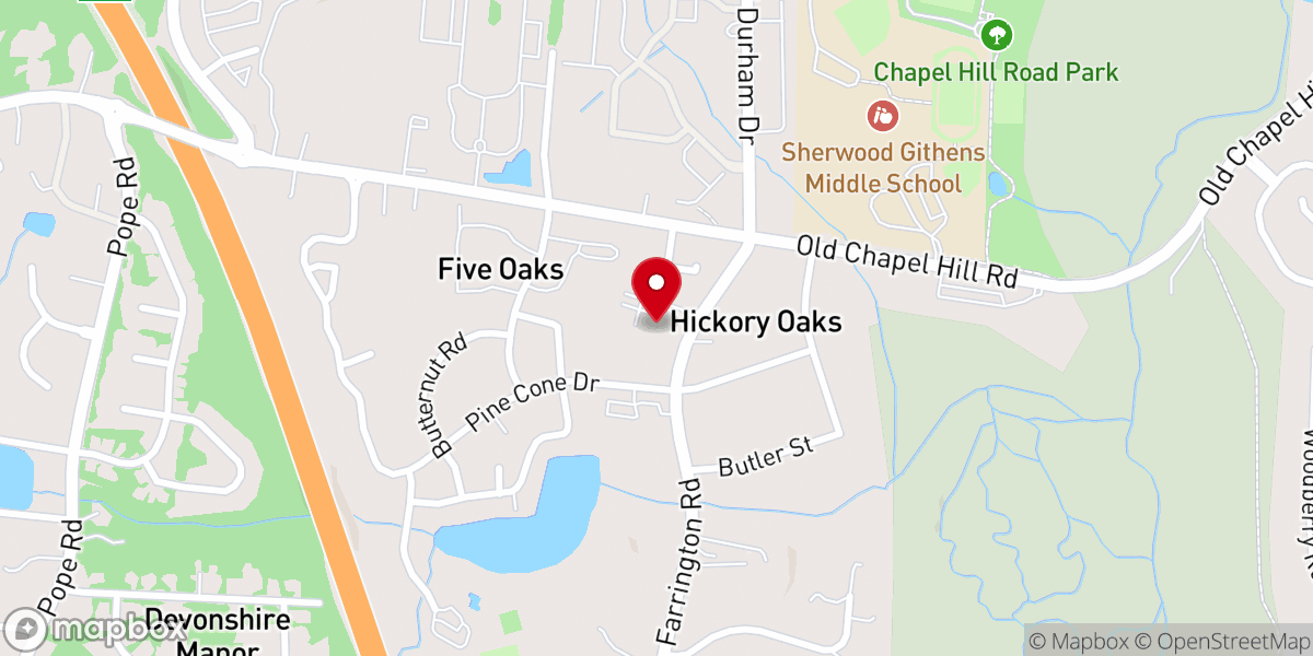 Map showing location of Five Oaks Seventh-day Adventist Church