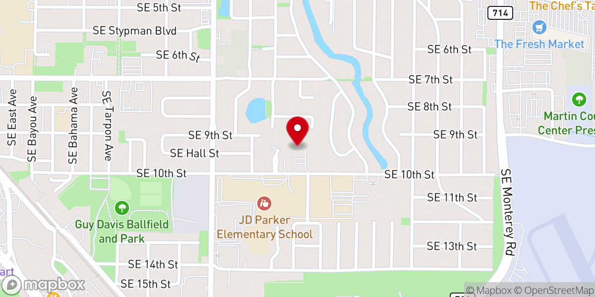 Map showing location of Stuart Church of Christ