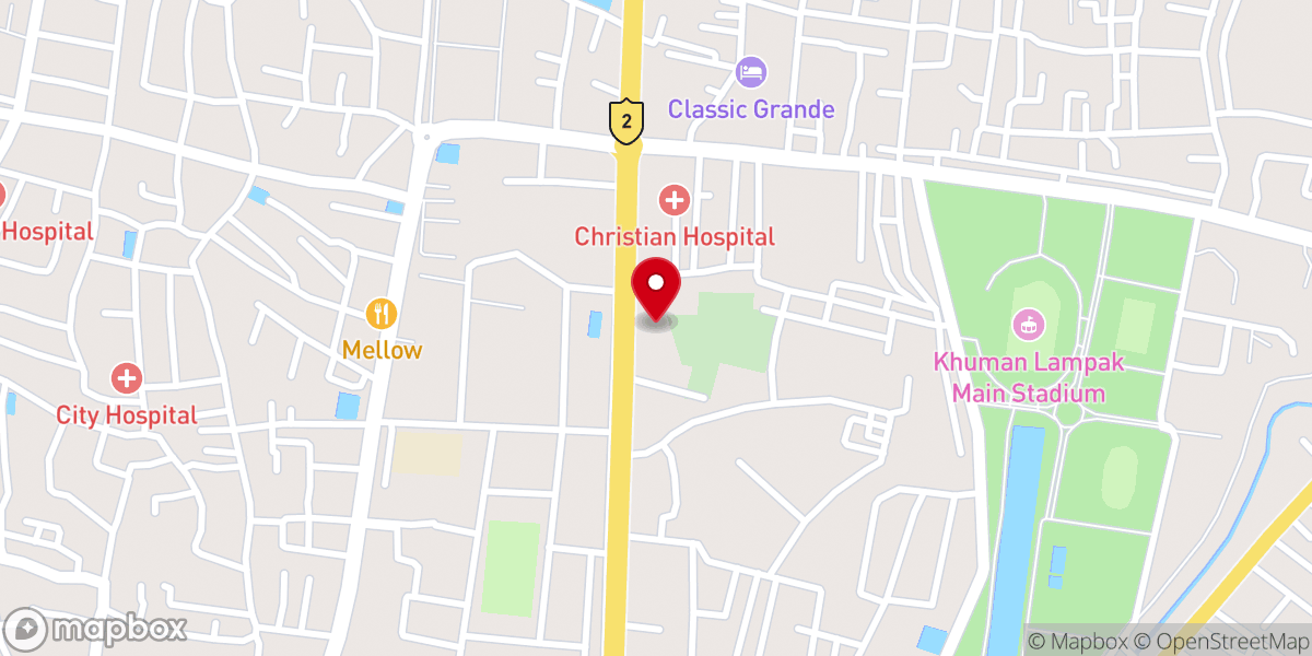Map showing location of Imphal Christian Church