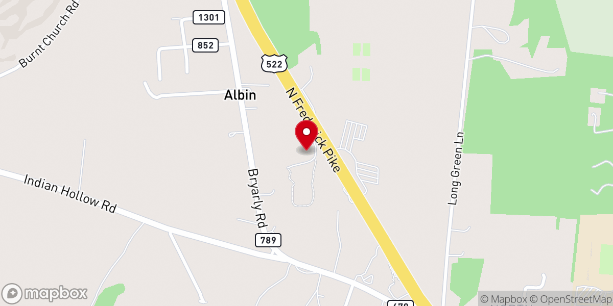 Map showing location of Bethel Evangelical Lutheran Church