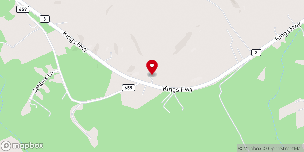 Map showing location of Pope's Creek Baptist Church