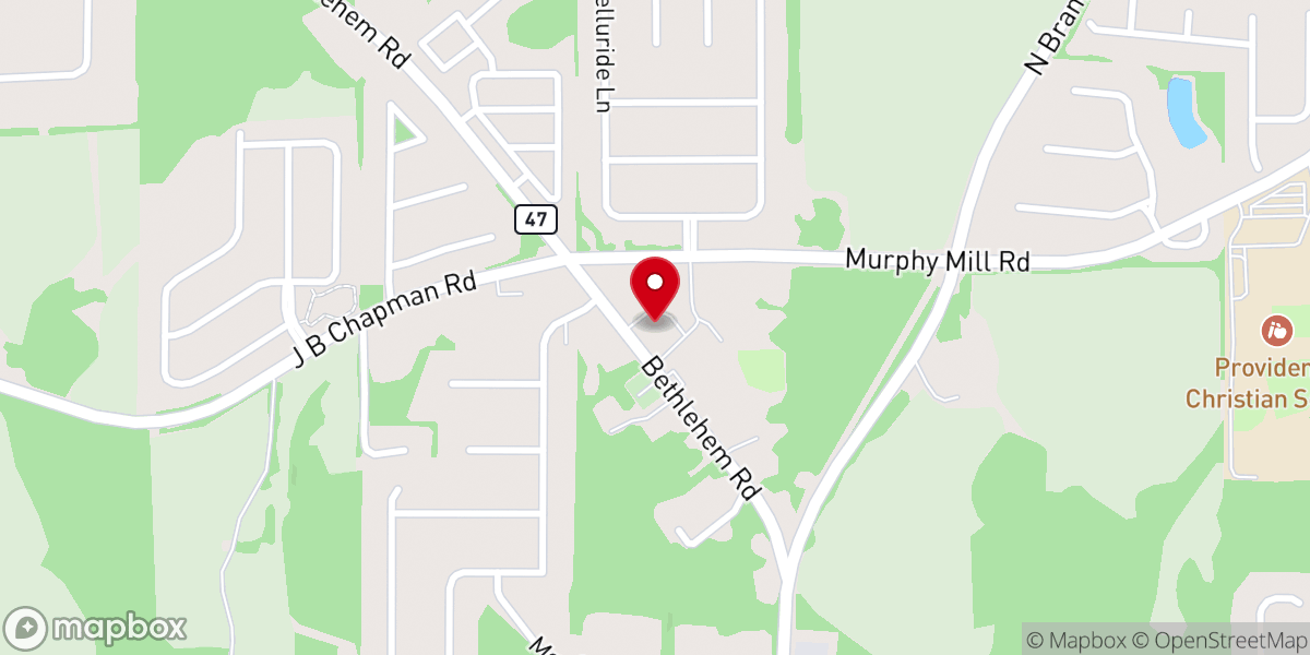Map showing location of Bethlehem Baptist Church