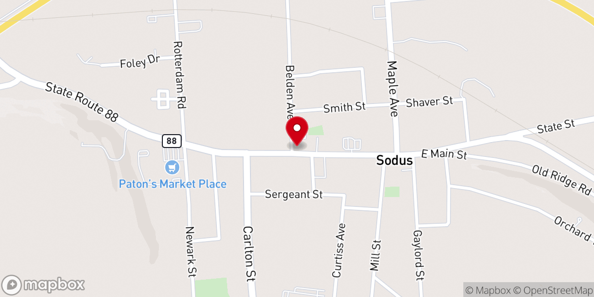 Map showing location of Sodus United Third Methodist