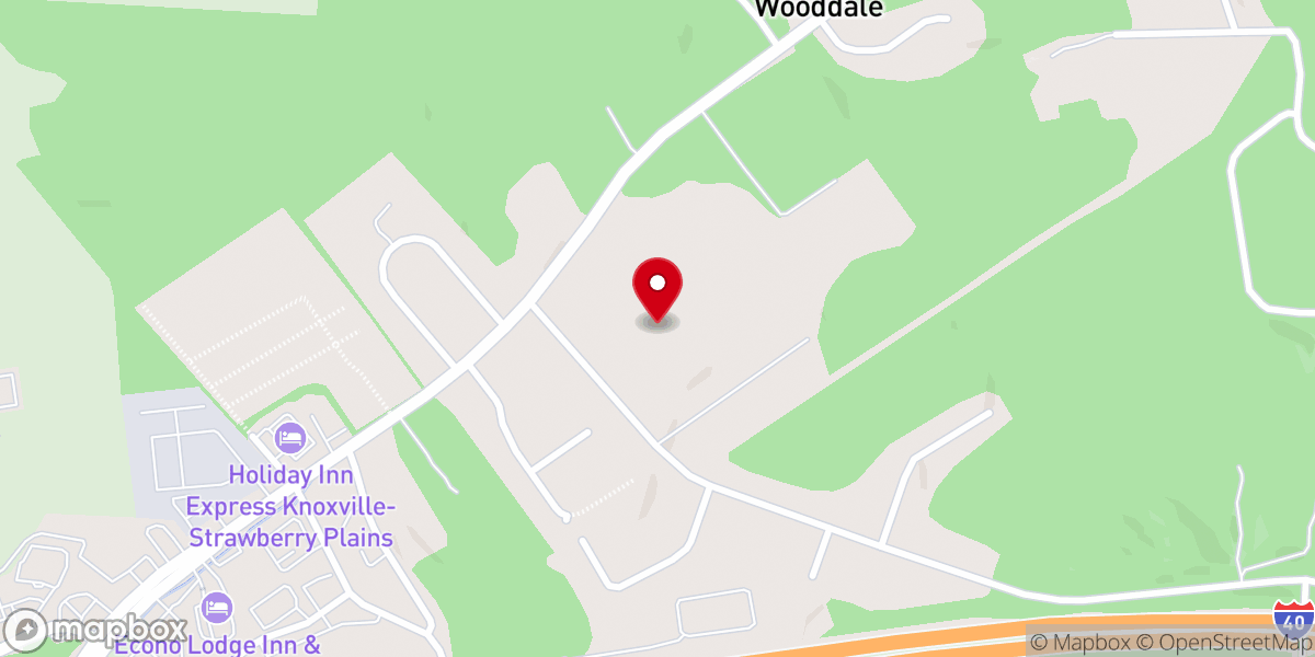 Map showing location of Wooddale Free Will Baptist Church