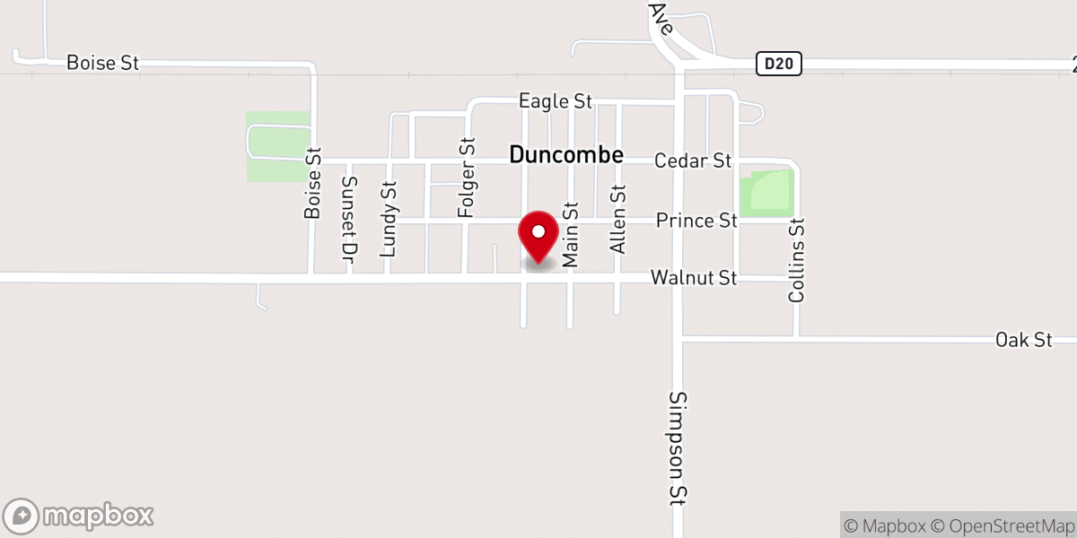 Map showing location of Duncombe United Methodist Church