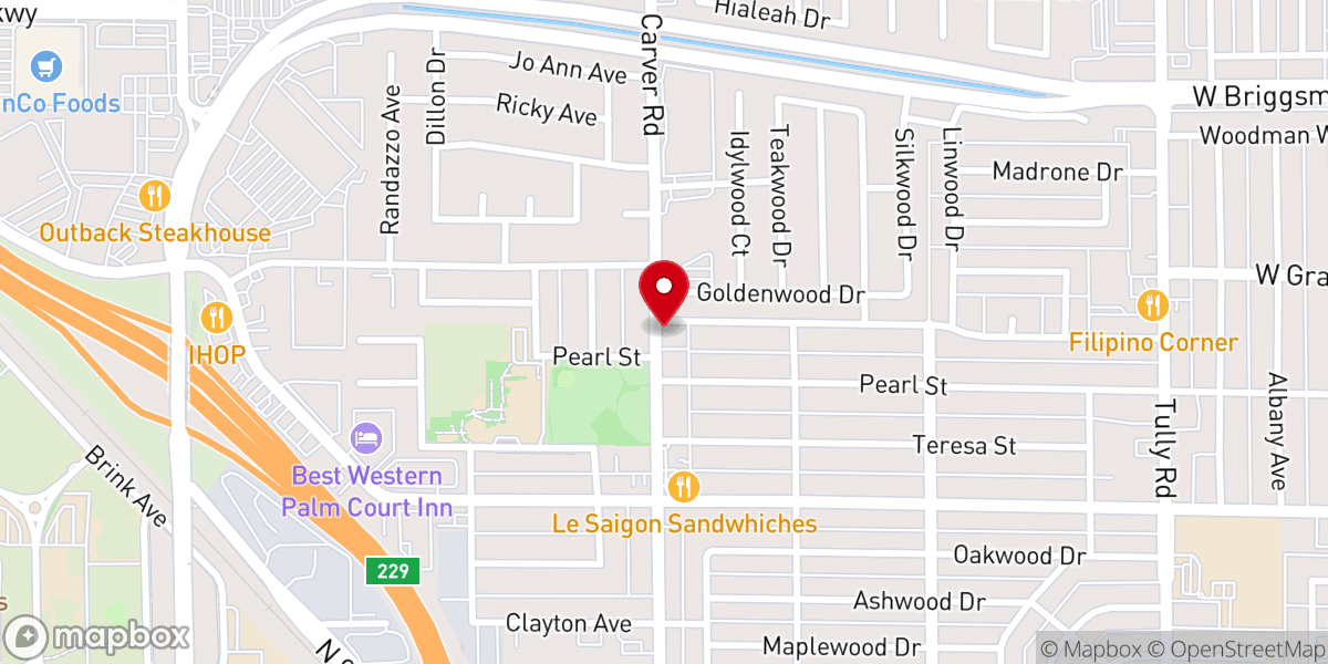 Map showing location of Mountain View Baptist Church