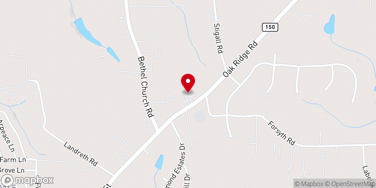 Map showing location of Bible Revival Ministries Center