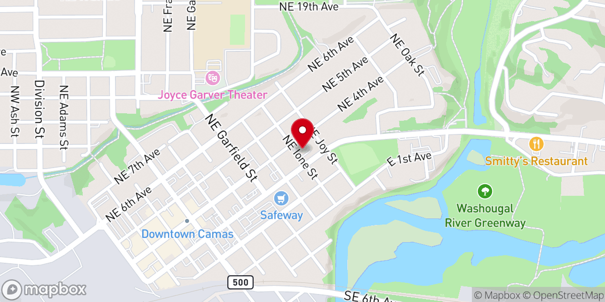 Map showing location of Camas Friends Church Quaker