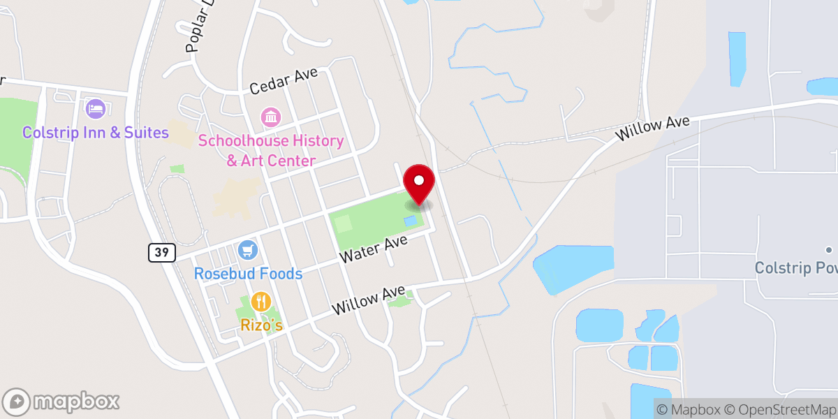 Map showing location of Colstrip Church of Christ