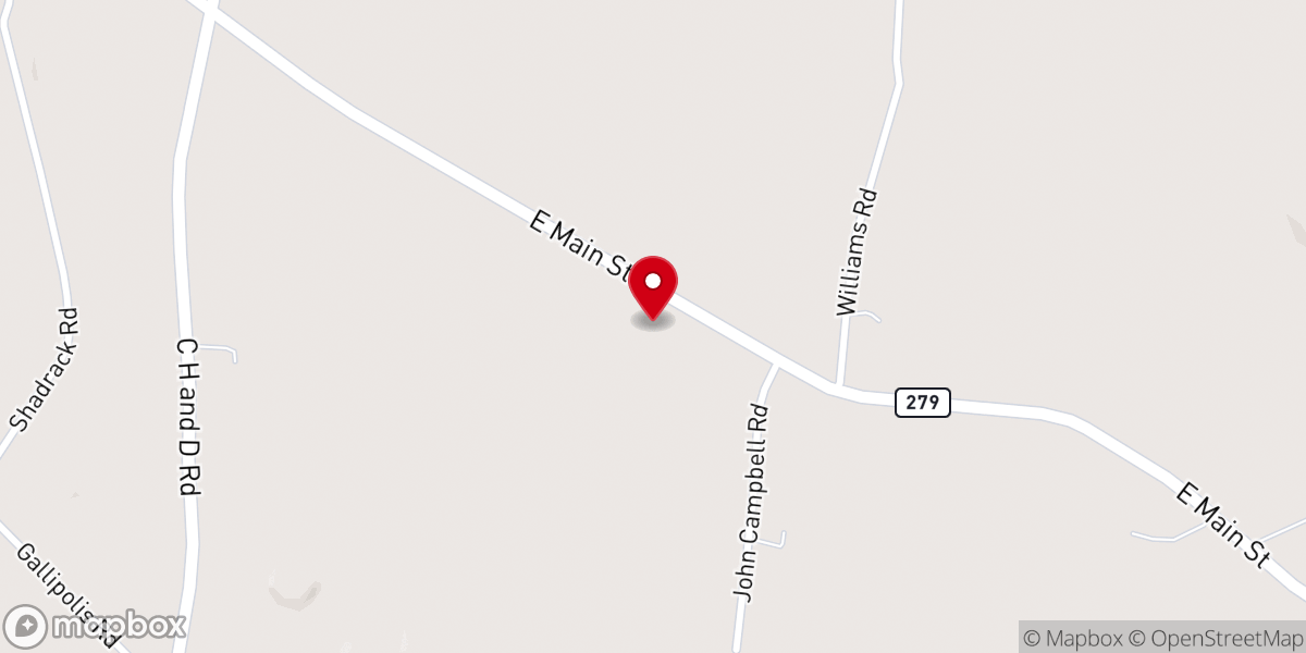 Map showing location of First Baptist Church-Oak Hill