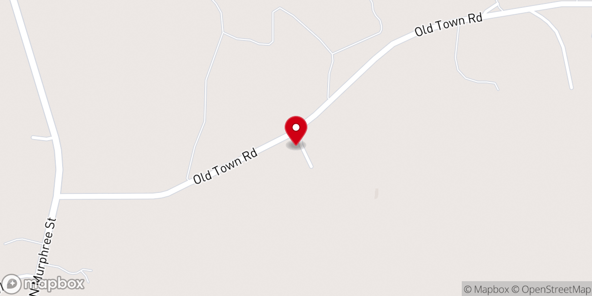 Map showing location of Oak Grove Baptist Church