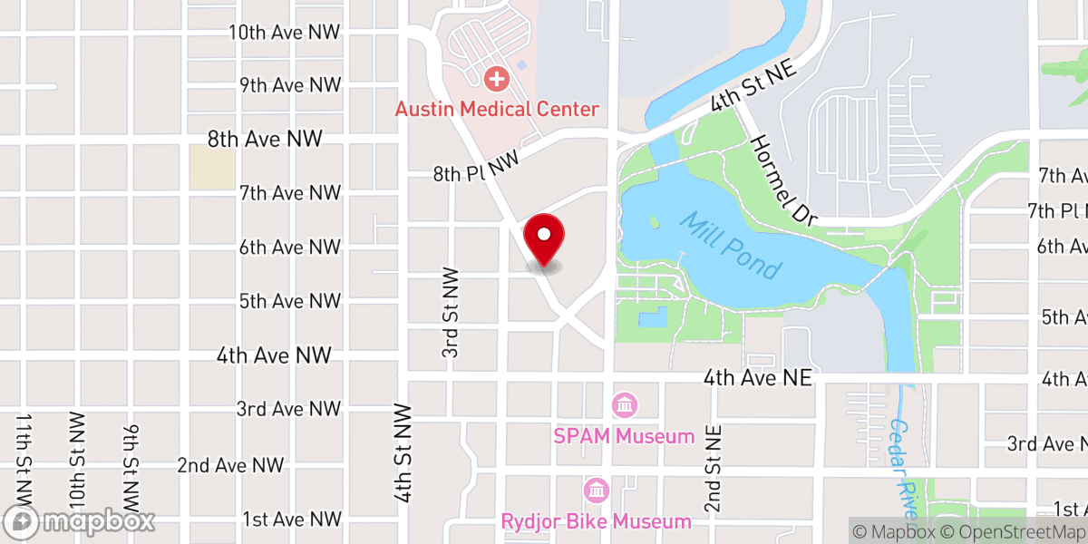 Map showing location of Cedars of Austin