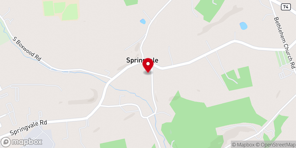 Map showing location of Springvale Church