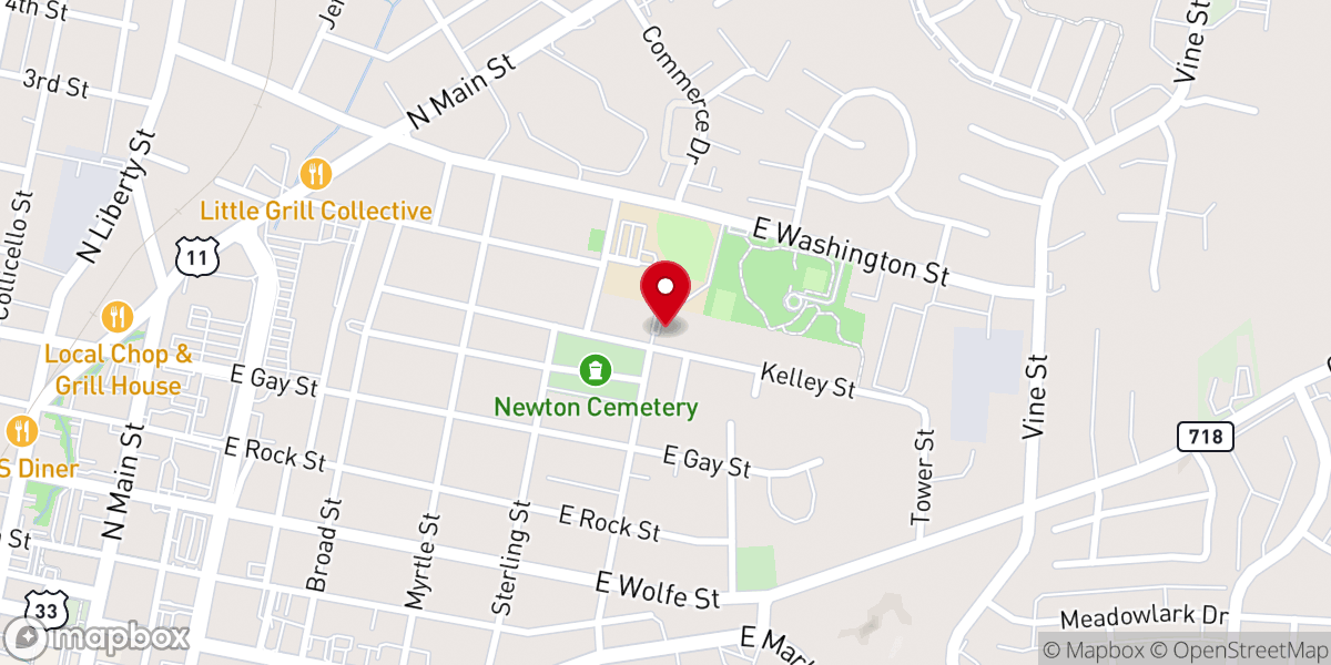 Map showing location of Immanuel Mennonite Church