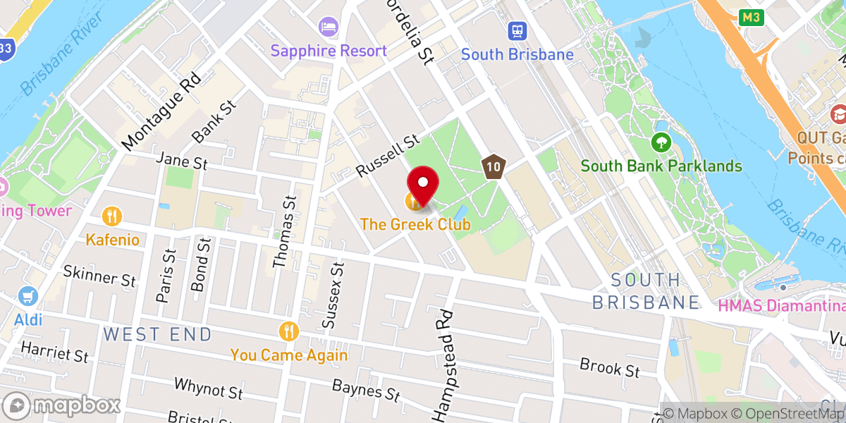Map showing location of Greek Orthodox Church of St George