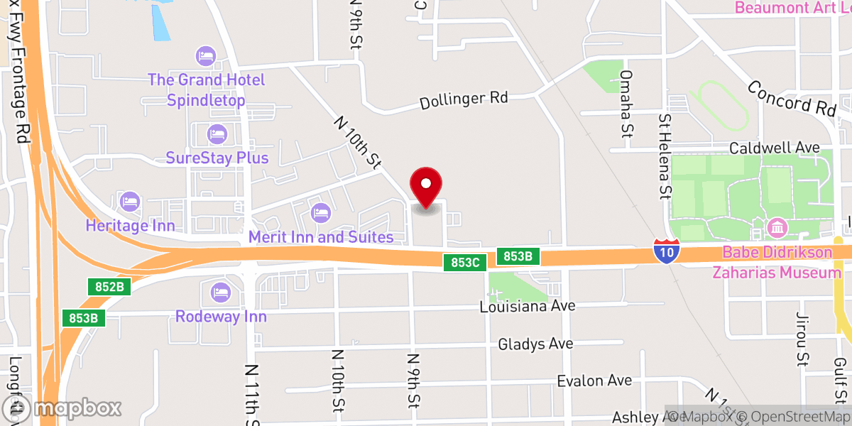 Map showing location of Calvary Tabernacle Beaumont
