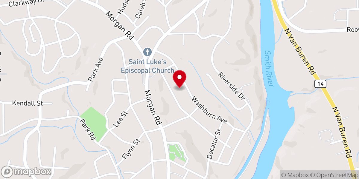 Map showing location of North Spray Christian Church