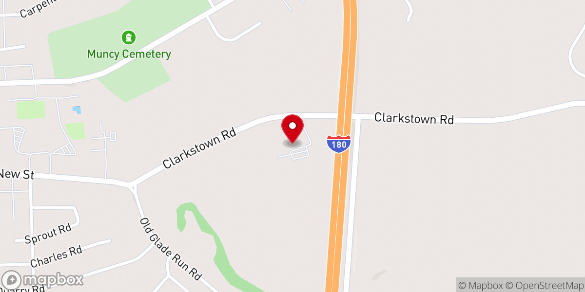 Map showing location of Grace Baptist Church of Muncy