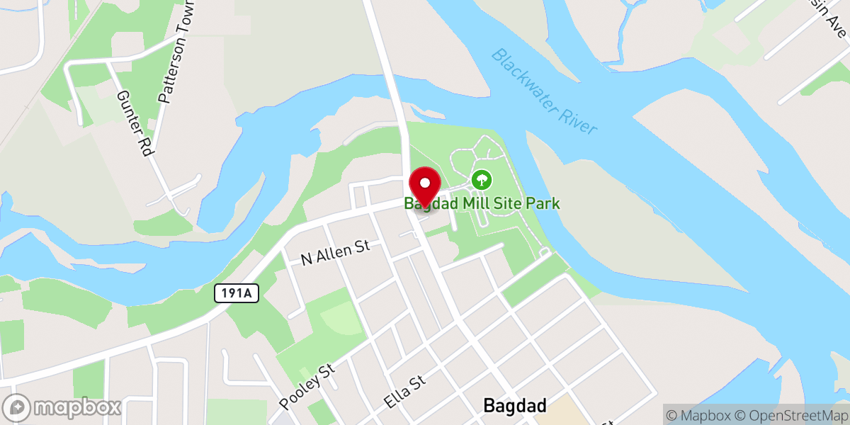 Map showing location of First Pentecostal Church