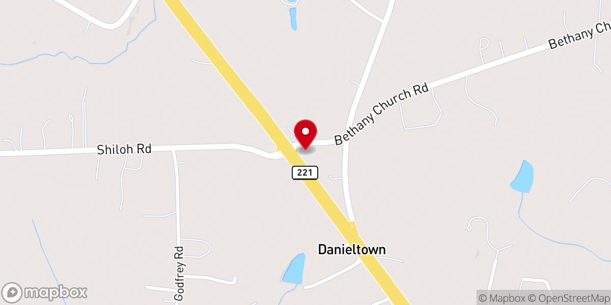 Map showing location of Danieltown Convenience Center