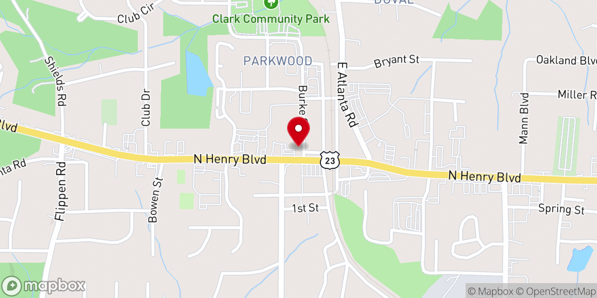Map showing location of Stockbridge Presbyterian Church