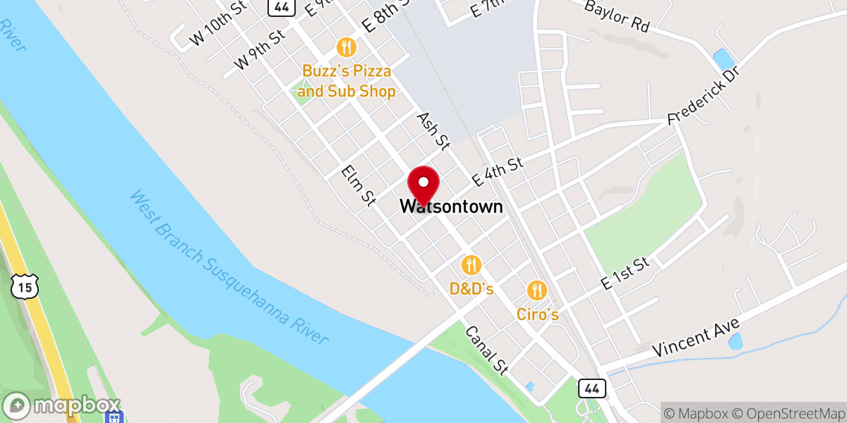 Map showing location of First Presbyterian Church