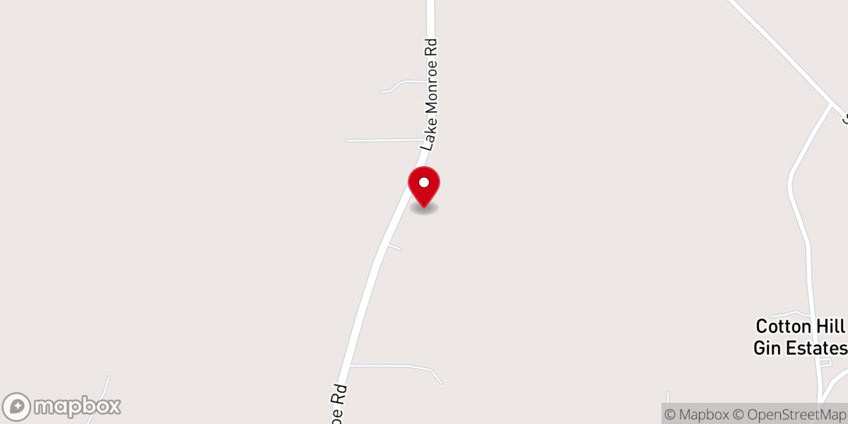 Map showing location of North Mississippi Worship Center
