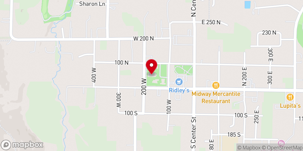 Map showing location of Midway Ice Skating Rink