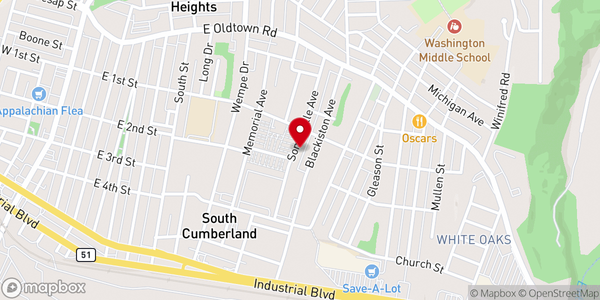 Map showing location of Salvation Army