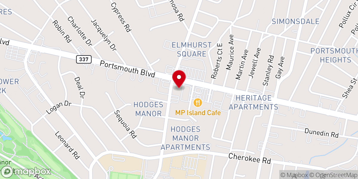 Map showing location of St. Andrew's United Methodist Church